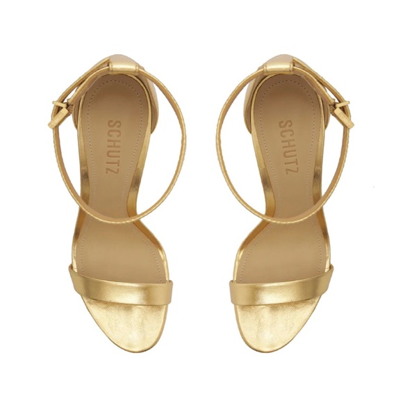 Schutz Cady Lee Block Metallic Leather Sandal - Picture 5 of 10